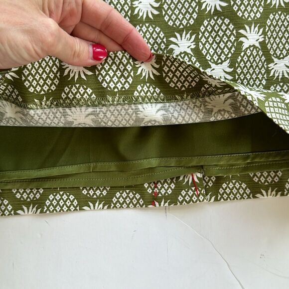 NWT Boden Gabriella Pencil Skirt 4P‎ Green White Pineapple Novelty Print Pockets - Picture 5 of 14